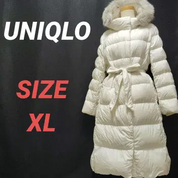 UNIQLO 유니클로 롱 다운 코트 화이트 여성용 빅 사이즈 XL
