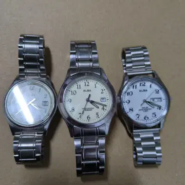 모두 작동품. ALBA 솔라 쿼츠 손목시계 3개 세트