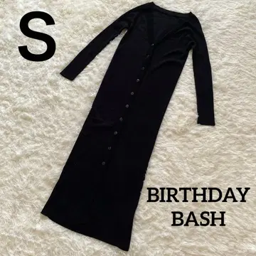 BirthdayBash 리브 니트 원피스 가디건 2WAY S