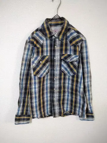 아비렉스 AVIREX 플란넬 셔츠 남성용 S 체크 무늬 면 100%