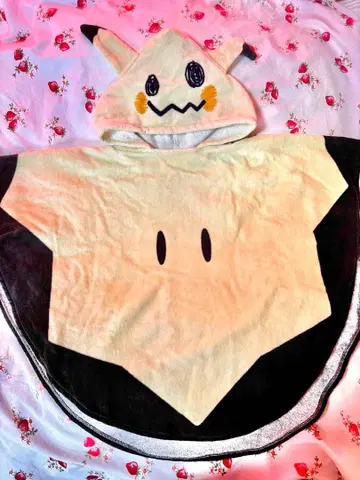 미미큐 후드 부착 타월 판초