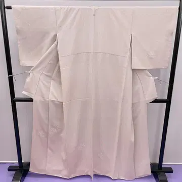 3657 호몬기 옅은 스모키 핑크 자수 패턴 이중 기모노 레트로 상품