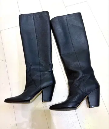 ELIN 블랙 가죽 롱 부츠 37