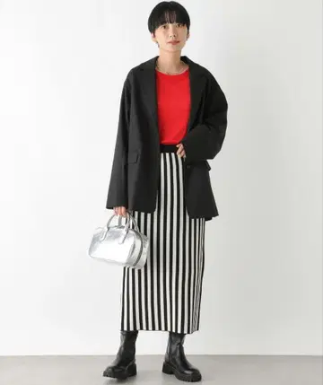 12 게이지 스트라이프 니트 스커트