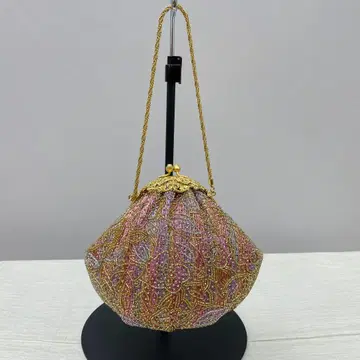 3661 비즈 백 비즈 장식 라메 기모노 가방 세련된