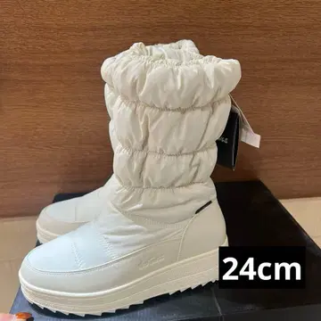 화이트 다운 스타일 부츠 24cm 메루카리 최저가 미사용 새상품