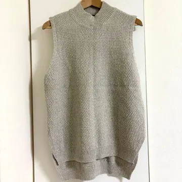 DouDou 니트 슬리브리스 베이지