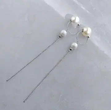 사토식 이어커프 (뷰티 커프) 코튼 펄 & 롱 체인