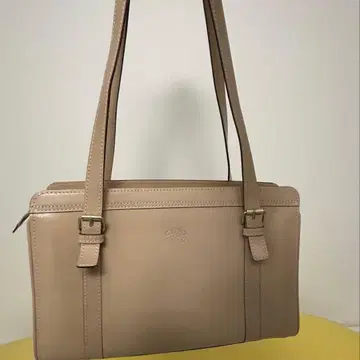 베이지 가죽 숄더백