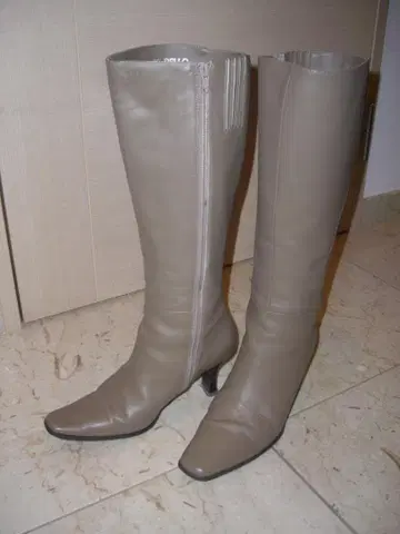 천연 가죽 마드라스 모데로 아름다운 라인 롱 부츠 23 그레이지