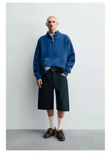 [ 새상품 ] CHAMPION X ZARA 지퍼 넥 스웨트 셔츠 M