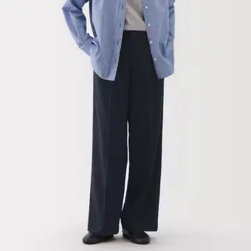 여성 발수 턱 스트레이트 팬츠