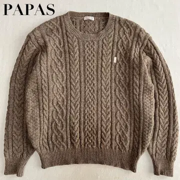 PAPAS 파파스 케이블 니트 스웨터 울