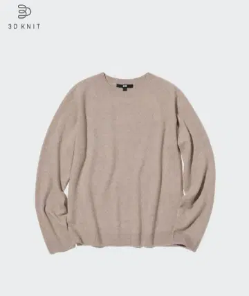 [새상품] 3D 캐시미어 크루넥 스웨터/XXL 사이즈/베이지