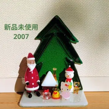 [새상품] 2007 헬로키티 크리스마스 미니어처 유리 세공 세트