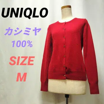UNIQLO 유니클로 가디건 캐시미어 100% 여성용 빨간색 M