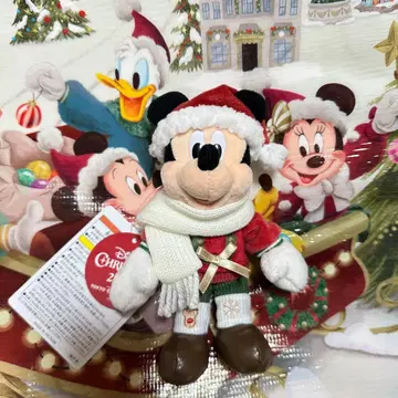 디즈니 크리스마스 리루린린 미키 미니 인형 배지