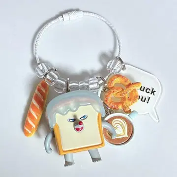 자라자라 키링 자라자라 가챠가챠 빵 도둑 화이트