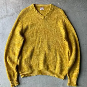 60s 맥그리거 V넥 니트 옐로우 컬러 L USA제