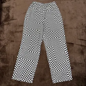 CHECKERD PANTS 새틴 블록 체크 와이드 팬츠