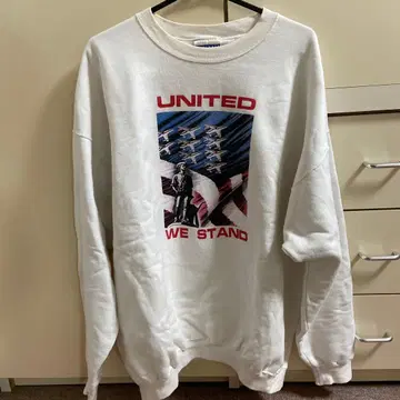 구제 의류 아메카지 Hanes 맨투맨 성조기 크루넥 화이트 XL