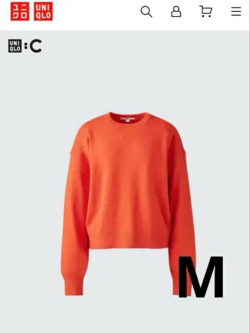 UNIQLO 스무스 코튼 크루넥 스웨터 오렌지 M 사이즈