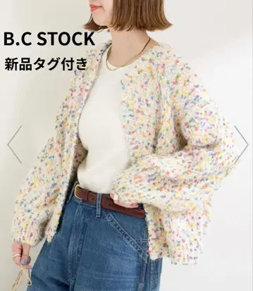 [미사용 새상품] B.C STOCK 포코포코얀 믹스 2WAY 가디건