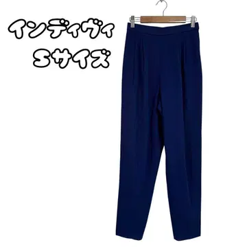 인디비 (INDIVI) 울 혼방 테이퍼드 팬츠 사이드 지퍼 안감 포함