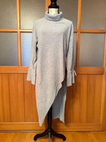 그레이 니트 원피스 터틀넥
