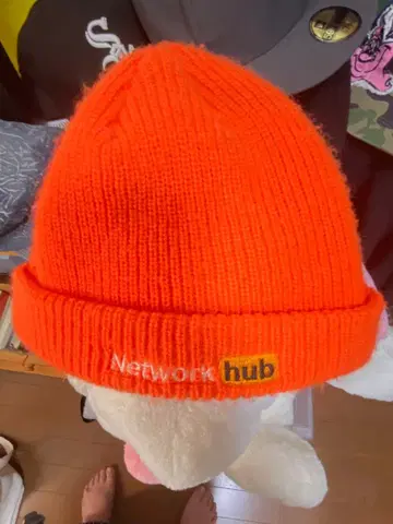 오렌지 니트 모자 Network hub
