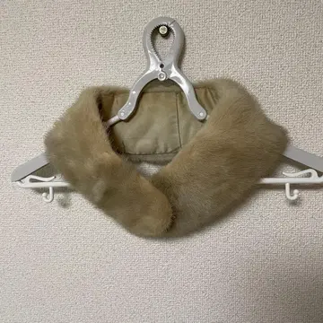 베이지 퍼 숄 목도리 옷깃 커버