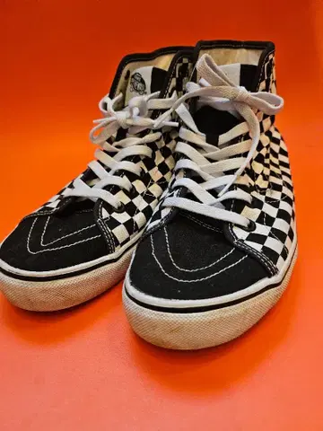 VANS 반스 체커 하이컷 스니커즈 신발 27cm 블랙 x 화이트