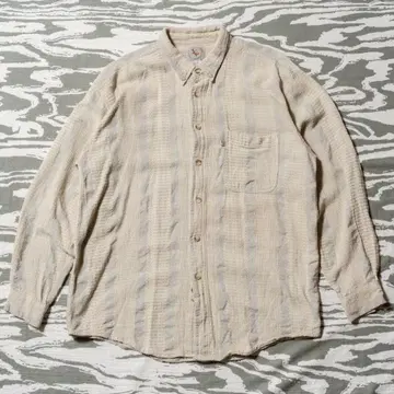 90s FERRUCHE 파키면 코튼 로우게이지 편직 버튼다운 셔츠