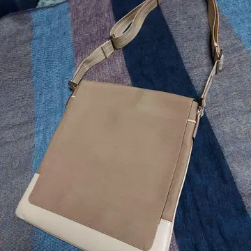 베이지와 화이트의 숄더백