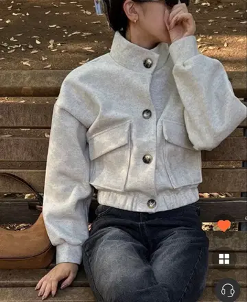 투 포켓 크롭 자켓