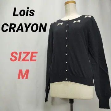 Lois CRAYON 로이스크레용 가디건 리본 여성용 블랙 M
