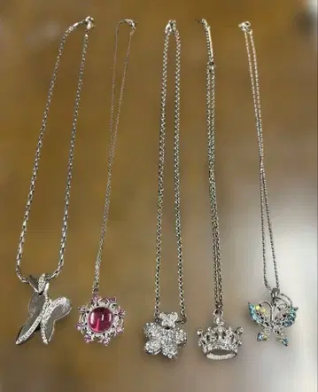 버터플라이와 핑크 스톤 외 목걸이 5세트 25