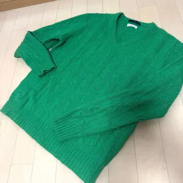 SHIPS 캐시미어 100% 그린 V넥 스웨터 S 사이즈