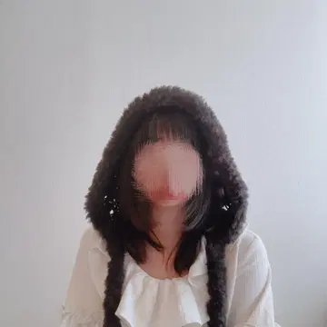 블랙 후드 보닛 발라클라바 퍼 복슬복슬 모자 블랙