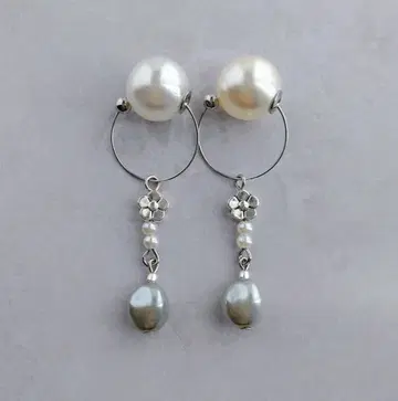 사토식 림프 케어 이어 커프 (뷰티 커프) 플라워 & 그레이 펄