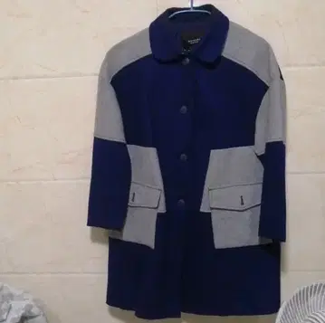 네이비 그레이 롱 코트