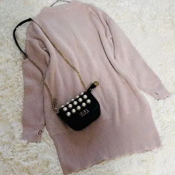 스나이델 핑크 니트 미니 원피스 F