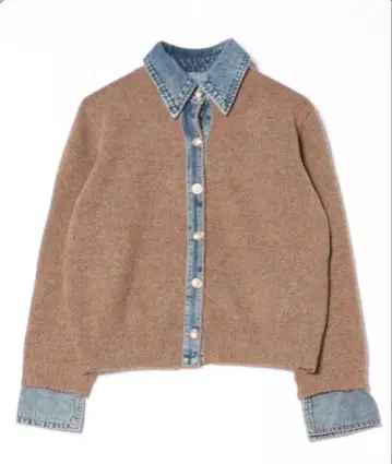 데님 절개 가디건 긴팔