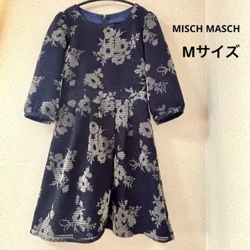 MISCH MASCH 미슈마슈 꽃무늬 원피스 네이비 38 M