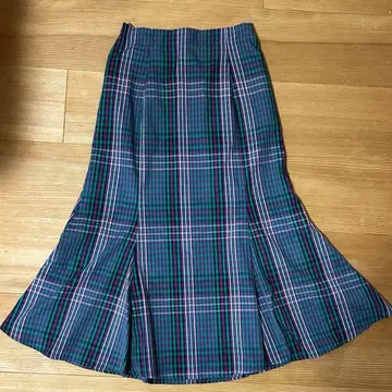 [ 새상품급 ] 체크 머메이드 스커트 롱
