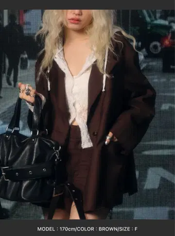 ACLENT 테일러드 자켓 브라운