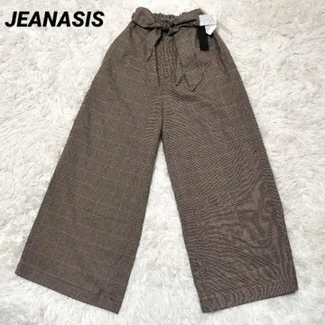 미사용 새상품 JEANASIS 지나시스 팬츠 와이드 체크 F 벨트