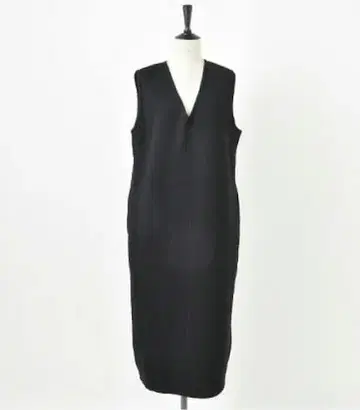 SLOANE 12G 메리노울 밀라노 리브 V넥 원피스 1 블랙