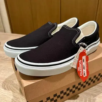 택 포함 미사용 새상품 VANS 슬립온, 블랙 24cm