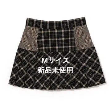 코코 체크 플리츠 스커트 M 사이즈